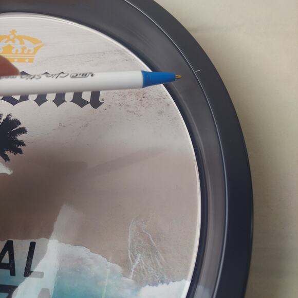 Corona Beer Tray Cerveza Beach Scene Tin Box Co Large 12" Round Beverage Tray - Picture 5 of 6